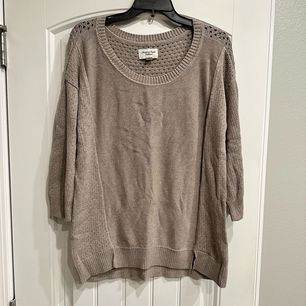 American Eagle Outfitters Beige Knit Sweater